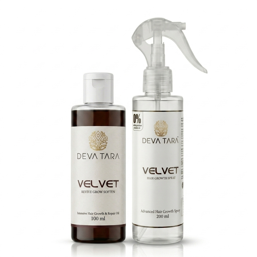 Velvet Oil + Velvet Hair Growth Spray Combo – Ayurvedic Hair Fall Control Duo